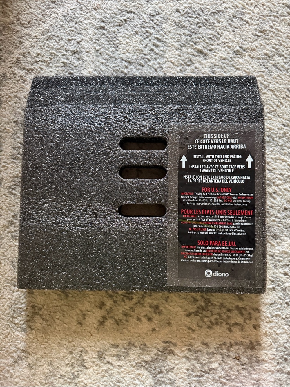 Diono Black Foam Car Seat Wedge - Travel Support Cushion